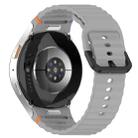 For Samsung Galaxy Watch 7 40 / 44mm Wavy Grain Stitched Black Buckle Silicone Watch Band(Space Gray) - 2