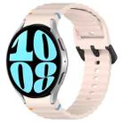 For Samsung Galaxy Watch 6 40 / 44mm Wavy Grain Stitched Black Buckle Silicone Watch Band(Pink) - 1