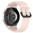 For Samsung Galaxy Watch 6 40 / 44mm Wavy Grain Stitched Black Buckle Silicone Watch Band(Pink) - 2