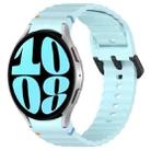 For Samsung Galaxy Watch 6 40 / 44mm Wavy Grain Stitched Black Buckle Silicone Watch Band(Light Blue) - 1