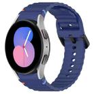 For Samsung Galaxy Watch 5 40 / 44mm Wavy Grain Stitched Black Buckle Silicone Watch Band(Midnight Blue) - 1