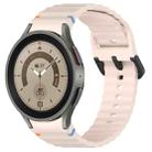 For Samsung Galaxy Watch 5 Pro Wavy Grain Stitched Black Buckle Silicone Watch Band(Pink) - 1