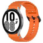 For Samsung Galaxy Watch 4 40 / 44mm Wavy Grain Stitched Black Buckle Silicone Watch Band(Orange) - 1