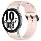 For Samsung Galaxy Watch 4 40 / 44mm Wavy Grain Stitched Black Buckle Silicone Watch Band(Pink) - 1