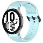 For Samsung Galaxy Watch 4 40 / 44mm Wavy Grain Stitched Black Buckle Silicone Watch Band(Light Blue) - 1