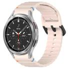 For Samsung Galaxy Watch 4 Classic 42 / 46mm Wavy Grain Stitched Black Buckle Silicone Watch Band(Pink) - 1