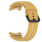 For Samsung Galaxy Watch 4 Classic 42 / 46mm Wavy Grain Stitched Black Buckle Silicone Watch Band(Yellow) - 3