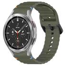 For Samsung Galaxy Watch 4 Classic 42 / 46mm Wavy Grain Stitched Black Buckle Silicone Watch Band(Army Green) - 1