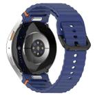 For Samsung Galaxy Watch 4 Classic 42 / 46mm Wavy Grain Stitched Black Buckle Silicone Watch Band(Midnight Blue) - 2