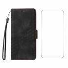 For Xiaomi 14T ENKAY Embossed Rhombus Starry Leather Phone Case with Screen Film(Black) - 1