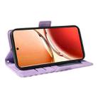 For OPPO Reno12 F 4G Global ENKAY Embossed Rhombus Starry Leather Phone Case with Screen Film(Purple) - 3