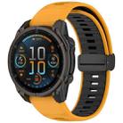 For Garmin Fenix 8 AMOLED 51mm Two Color Magnetic Silicone Watch Band(Orange+Black) - 1