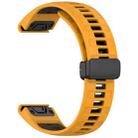 For Garmin Fenix 8 AMOLED 51mm Two Color Magnetic Silicone Watch Band(Orange+Black) - 3