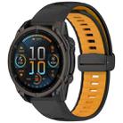 For Garmin Fenix 8 AMOLED 51mm Two Color Magnetic Silicone Watch Band(Black+Orange) - 1