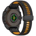 For Garmin Fenix 8 AMOLED 51mm Two Color Magnetic Silicone Watch Band(Black+Orange) - 2