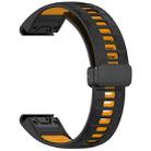 For Garmin Fenix 8 AMOLED 51mm Two Color Magnetic Silicone Watch Band(Black+Orange) - 3