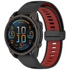 For Garmin Fenix 8 AMOLED 51mm Two Color Magnetic Silicone Watch Band(Black+Red) - 1