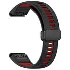 For Garmin Fenix 8 AMOLED 51mm Two Color Magnetic Silicone Watch Band(Black+Red) - 3