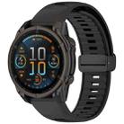 For Garmin Fenix 8 AMOLED 51mm Two Color Magnetic Silicone Watch Band(Black) - 1