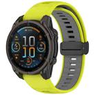 For Garmin Fenix 8 AMOLED 51mm Two Color Magnetic Silicone Watch Band(Lime+Gray) - 1