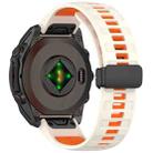 For Garmin Fenix 8 AMOLED 51mm Two Color Magnetic Silicone Watch Band(Starlight+Orange) - 2