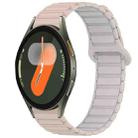 For Samsung Galaxy Watch 7 40 / 44mm Dual Color Magnetic Buckle Silicone Watch Band(Milk Tea+Rocky White) - 1