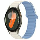 For Samsung Galaxy Watch 7 40 / 44mm Dual Color Magnetic Buckle Silicone Watch Band(White+Blue) - 1