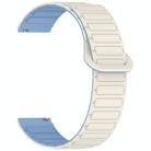 For Samsung Galaxy Watch 7 40 / 44mm Dual Color Magnetic Buckle Silicone Watch Band(White+Blue) - 3