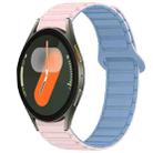 For Samsung Galaxy Watch 7 40 / 44mm Dual Color Magnetic Buckle Silicone Watch Band(Pink+Blue) - 1