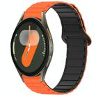 For Samsung Galaxy Watch 7 40 / 44mm Dual Color Magnetic Buckle Silicone Watch Band(Orange+Black) - 1