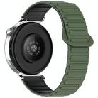 For Samsung Galaxy Watch 7 40 / 44mm Dual Color Magnetic Buckle Silicone Watch Band(Green+Black) - 2