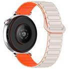 For Samsung Galaxy Watch 7 40 / 44mm Dual Color Magnetic Buckle Silicone Watch Band(Stralight+Orange) - 2