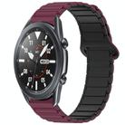 For Samsung Galaxy Watch3 45mm Dual Color Magnetic Buckle Silicone Watch Band(Wine Red+Black) - 1