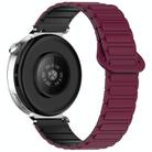 For Samsung Galaxy Watch3 45mm Dual Color Magnetic Buckle Silicone Watch Band(Wine Red+Black) - 2