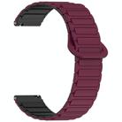 For Samsung Galaxy Watch3 45mm Dual Color Magnetic Buckle Silicone Watch Band(Wine Red+Black) - 3