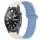 For Samsung Galaxy Watch3 45mm Dual Color Magnetic Buckle Silicone Watch Band(White+Blue) - 1