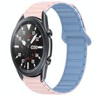 For Samsung Galaxy Watch3 45mm Dual Color Magnetic Buckle Silicone Watch Band(Pink+Blue) - 1