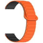 For Samsung Galaxy Watch3 45mm Dual Color Magnetic Buckle Silicone Watch Band(Orange+Black) - 3