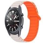 For Samsung Galaxy Watch3 45mm Dual Color Magnetic Buckle Silicone Watch Band(Stralight+Orange) - 1