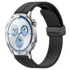 For Huawei Watch GT5 46mm Folding Magnetic Buckle Silicone Watch Band(Black) - 1