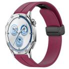 For Huawei Watch GT5 46mm Folding Magnetic Buckle Silicone Watch Band(Wine Red) - 1