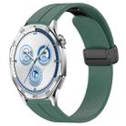 For Huawei Watch GT5 46mm Folding Magnetic Buckle Silicone Watch Band(Dark Green) - 1