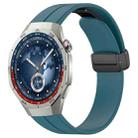 For Huawei Watch GT5 Pro 46mm Folding Magnetic Buckle Silicone Watch Band(Navy Green) - 1