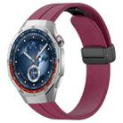 For Huawei Watch GT5 Pro 46mm Folding Magnetic Buckle Silicone Watch Band(Wine Red) - 1