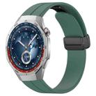 For Huawei Watch GT5 Pro 46mm Folding Magnetic Buckle Silicone Watch Band(Dark Green) - 1