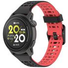 For Coros Pace 3 Dual Color Quick Release 22mm Silicone Watch Band(Black Red) - 1