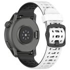 For Coros Pace 2 Dual Color Quick Release 20mm Silicone Watch Band(White Black) - 2