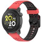 For Coros Pace 2 Dual Color Quick Release 20mm Silicone Watch Band(Red Black) - 1