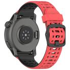 For Coros Pace 2 Dual Color Quick Release 20mm Silicone Watch Band(Red Black) - 2