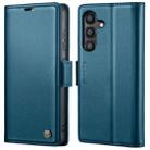 For Samsung Galaxy S24 FE 5G CaseMe 023 Butterfly Buckle Litchi Texture RFID Anti-theft Leather Phone Case(Blue) - 1
